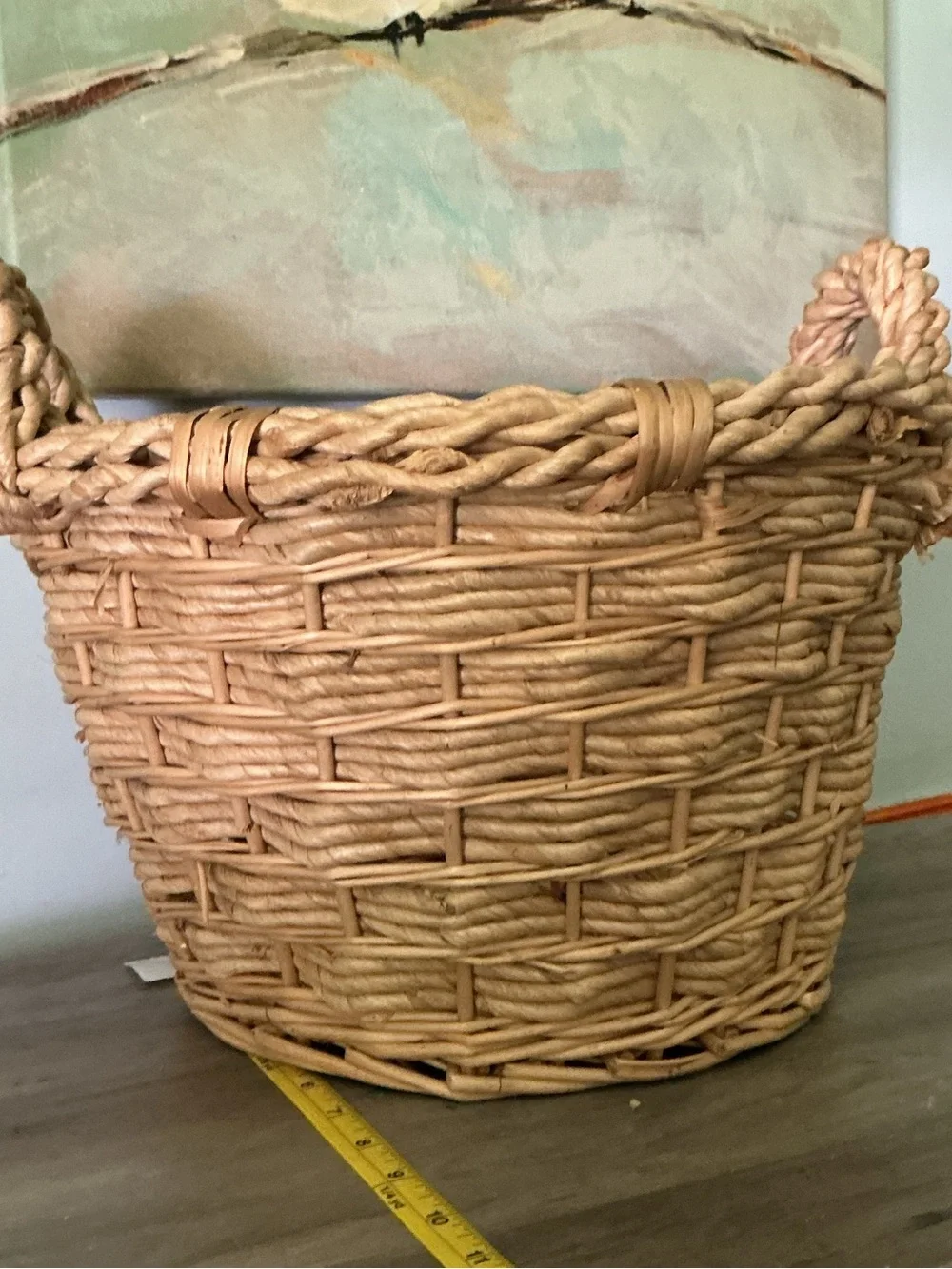 Natural Wicker Handled Basket - Neutral Tan